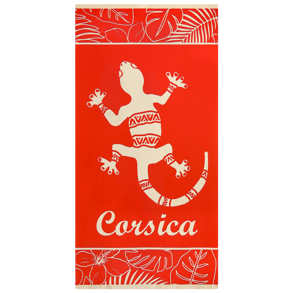Serviette de plage enfant microfibre Orange 70x140 250g/m² - Tuara