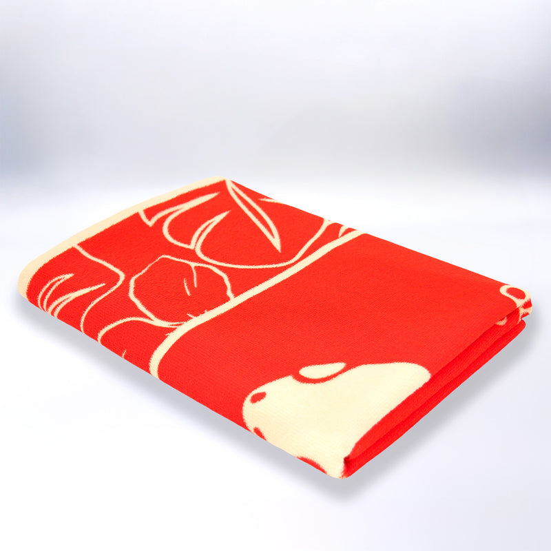 Serviette de plage enfant microfibre Orange 70x140 250g/m² - Tuara