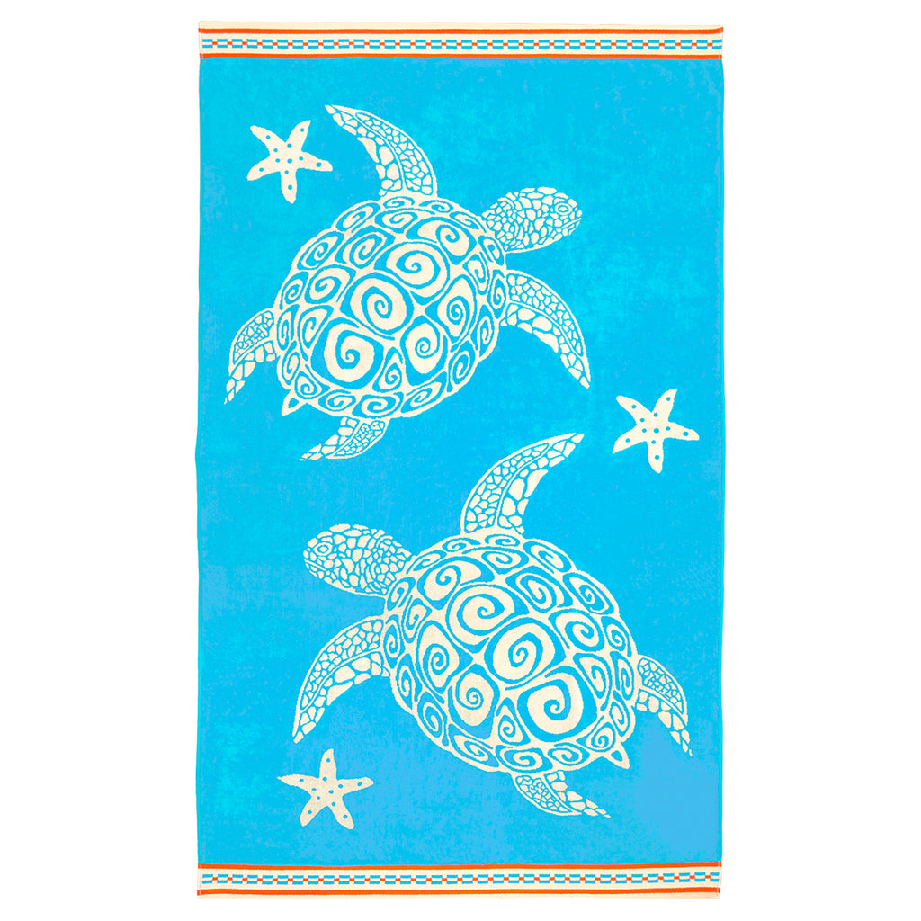 Serviette de plage éponge velours Jacquard - Caraz - 100x175cm - 470gm² - Taille L