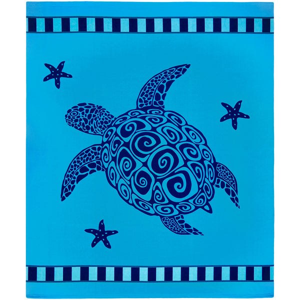 Serviette de plage XL microfibre Bleu 140x170 220g/m² - Galapagos