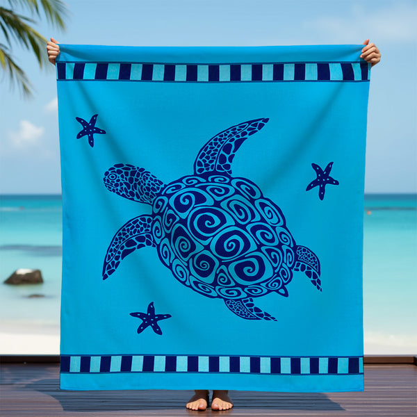 Serviette de plage XL microfibre Bleu 140x170 220g/m² - Galapagos