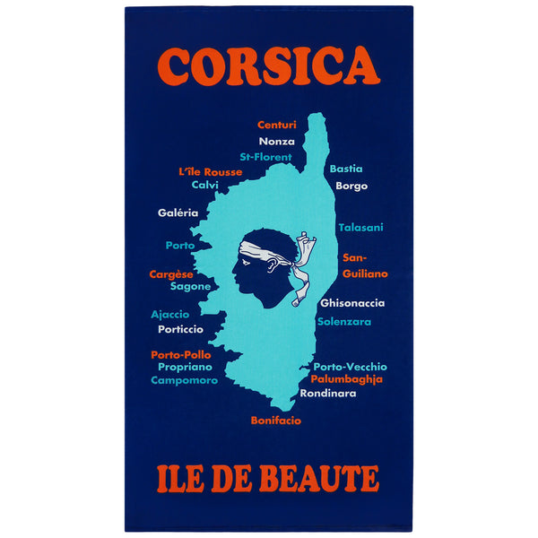 Serviette de plage microfibre Bleu 90x170 250g/m² - Insula