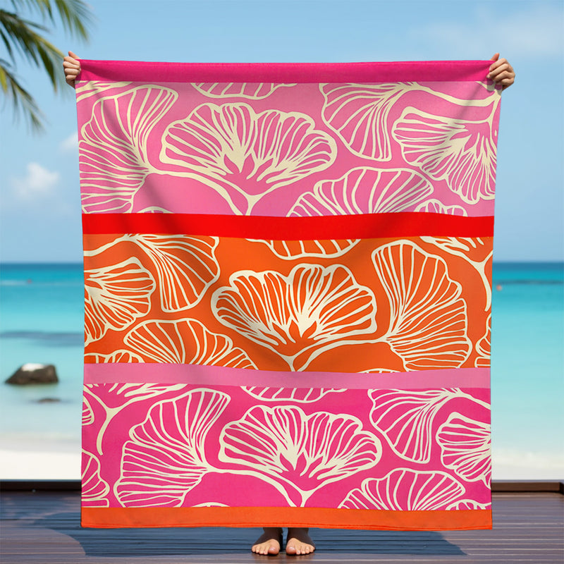 Serviette de plage XL microfibre Rose 140x170 220g/m² - Jinoka