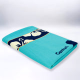 Serviette de plage microfibre Bleu 90x170 250g/m² - Olzo