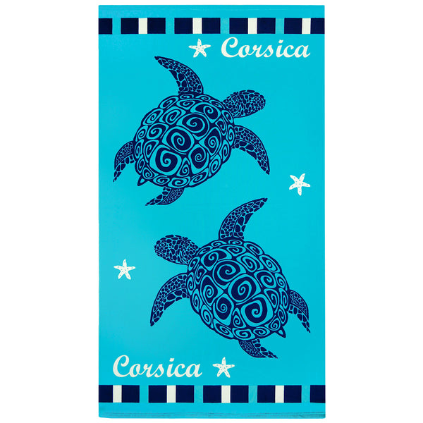 Serviette de plage microfibre Bleu 90x170 250g/m² - Piana