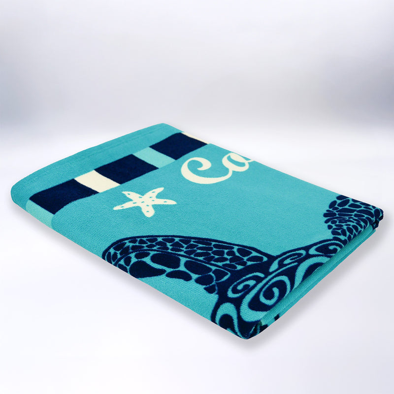 Serviette de plage microfibre Bleu 90x170 250g/m² - Piana