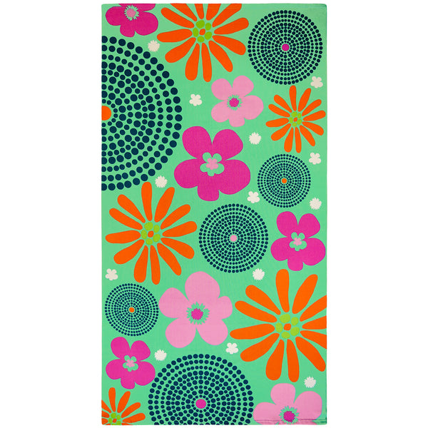 Serviette de plage microfibre Vert 90x170 220g/m² - Piodao