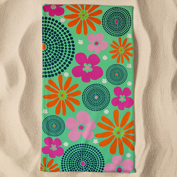 Serviette de plage microfibre Vert 90x170 220g/m² - Piodao
