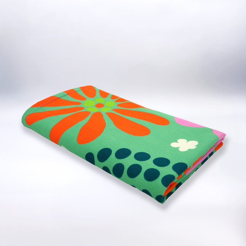 Serviette de plage microfibre Vert 90x170 220g/m² - Piodao