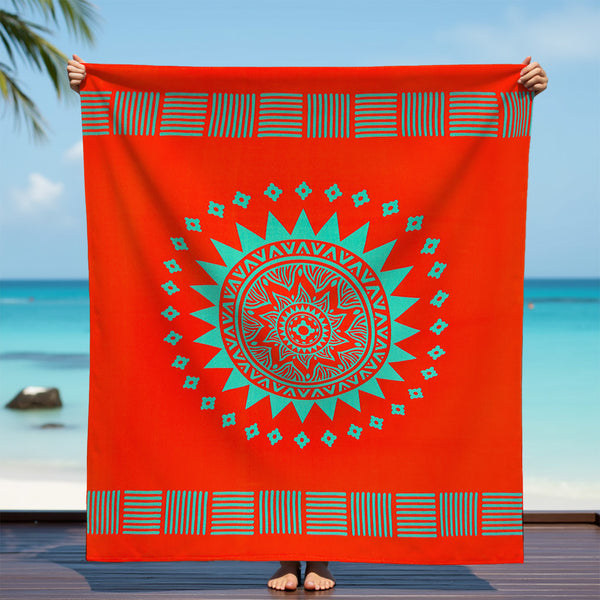 Serviette de plage XL microfibre Orange 140x170 220g/m² - Solari