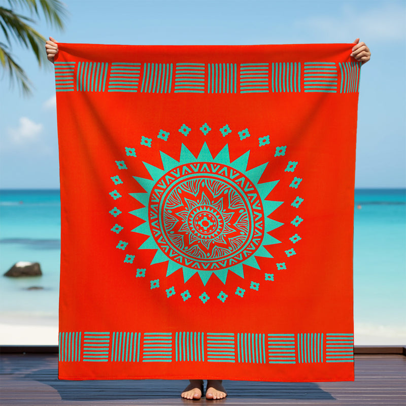 Serviette de plage XL microfibre Orange 140x170 220g/m² - Solari