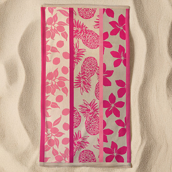 Serviette de plage microfibre Rose 90x170 220g/m² - Tropea