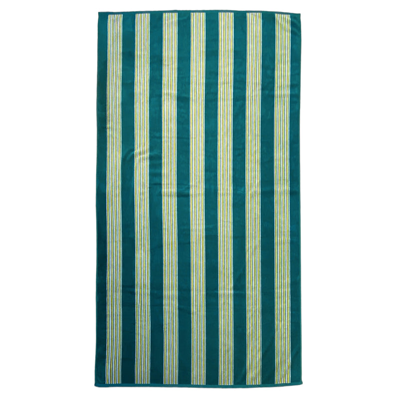 Serviette de plage éponge Velours Jacquard Milonga Lake 90x170 en coton 400 g/m², douce et absorbante, idéale pour la plage et la piscine.
