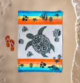 Serviette de plage XL éponge velours Jacquard Multicolore 140x180 400g/m² - Anafi