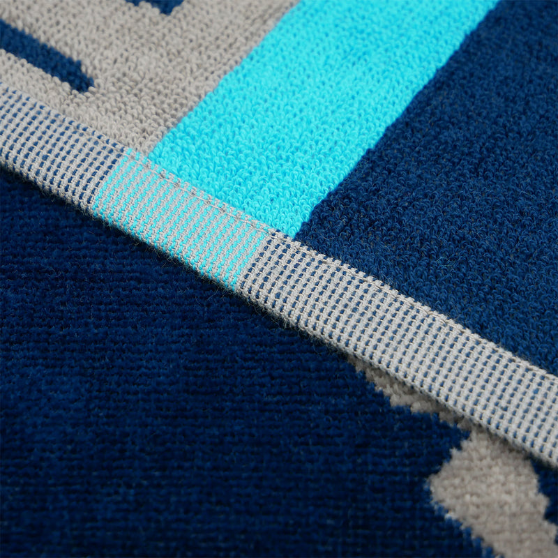 Serviette de plage XL éponge velours Jacquard Bleu 140x180 400g/m² - Cap Corse