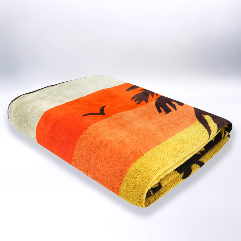 Serviette de plage XL éponge velours Jacquard Multicolore 140x180 400g/m² - Coconut Beach