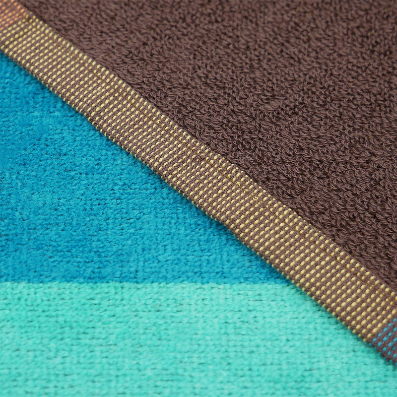 Serviette de plage XL éponge velours Jacquard Multicolore 140x180 400g/m² - Coconut Beach