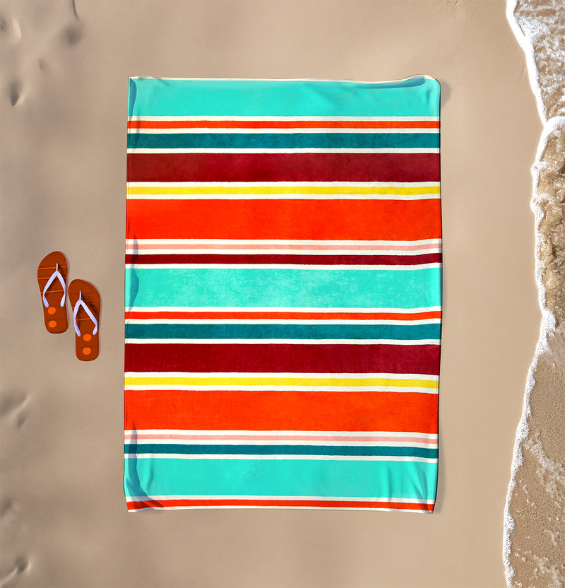 Serviette de plage XL éponge velours Jacquard Multicolore 140x180 400g/m² - Malaga