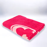 Serviette de plage éponge velours Jacquard Rose 90x170 400g/m² - Tunga