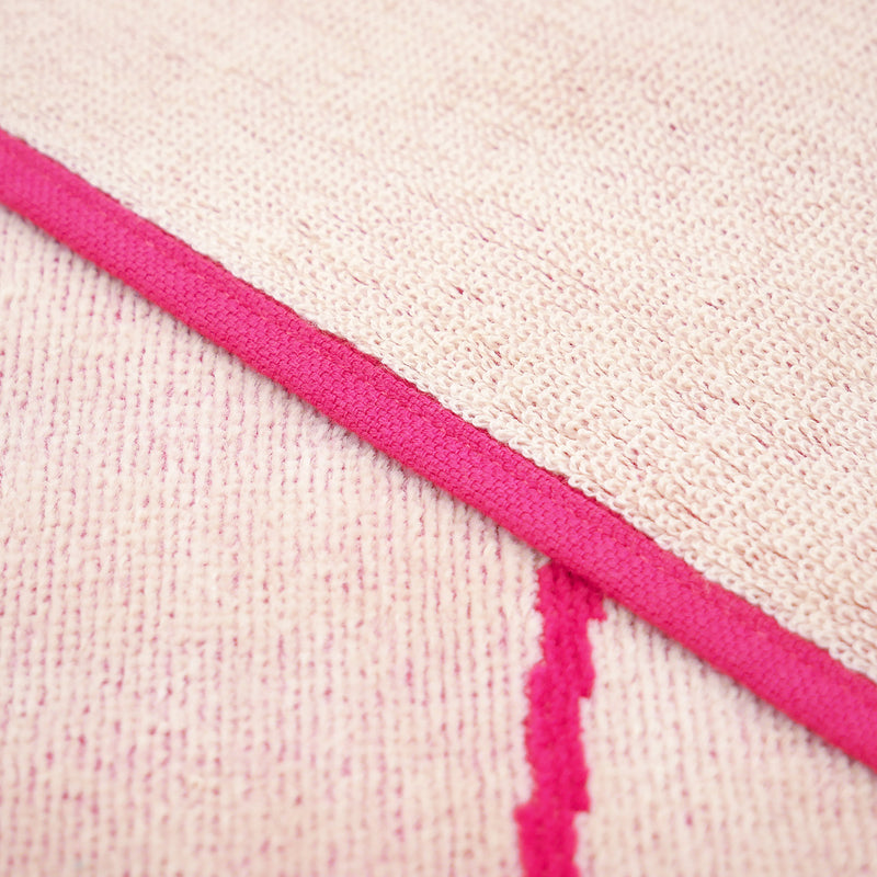 Serviette de plage éponge velours Jacquard Rose 90x170 400g/m² - Tunga