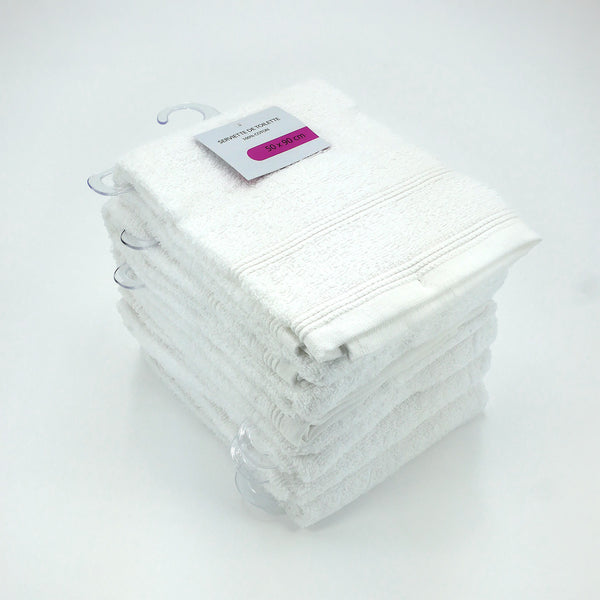 Pack de 6 - Serviette de toilette 50x90 350g/m² - Blanc