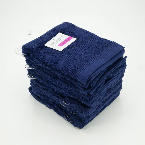 Pack de 6 - Serviette de toilette 50x90 350g/m² - Marine