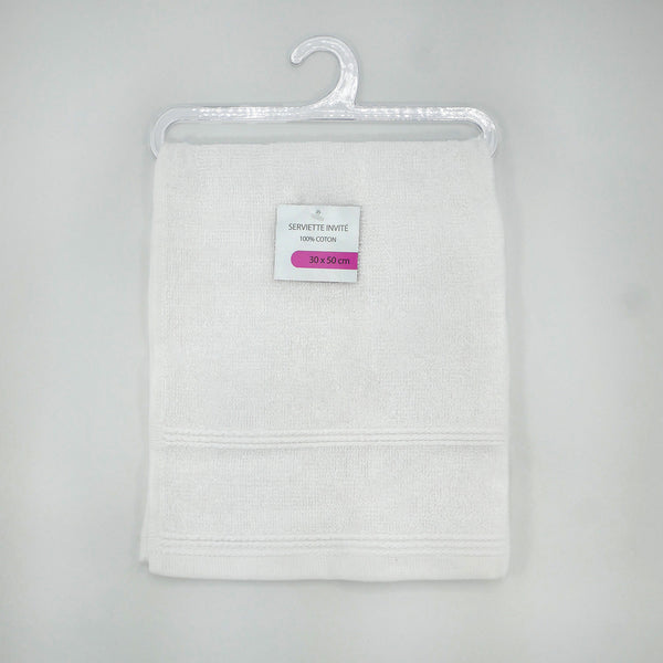 Pack de 12 - Serviette invité 30x50 350g/m² - Blanc