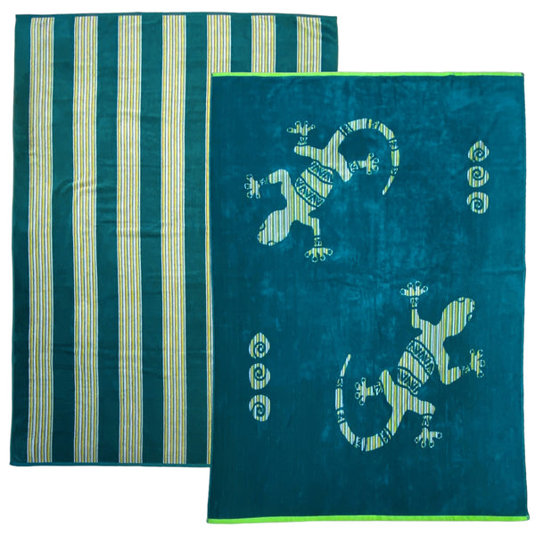 Pack Serviettes de plage éponge velours Jacquard Milonga Lake Tusculum - Le comptoir de la plage