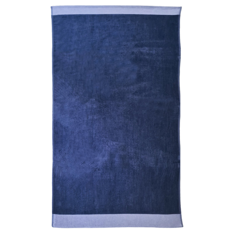 Serviette de bain éponge velours unie Shady Navy - Le comptoir de la plage