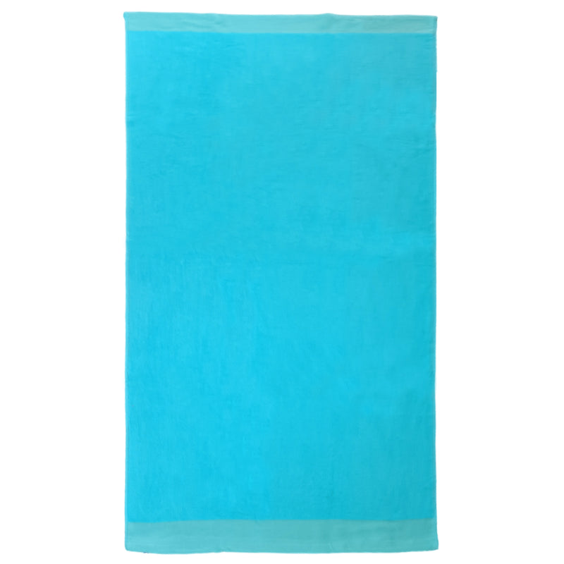 Drap de bain en coton uni Shady Turquoise - Le comptoir de la plage