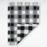 Lot de 2 Duos de torchons assortis bicolores noir Alexandrie 50 x 70