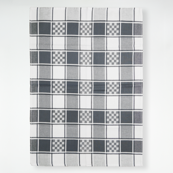 Lot de 2 Duos de torchons assortis bicolores gris Alexandrie 50 x 70
