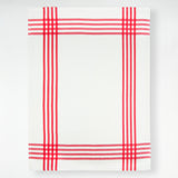 Lot de 2 Duos de torchons assortis bicolores rayés rouge 50 x 70