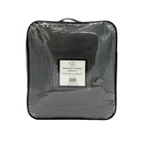 couverture cocoon anthracite 220x240 cm, 610g/m² recto imitation lapin et verso imitation mouton, ultra douce pour un confort chaleureux.