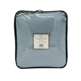 couverture cocoon bleu gris 220x240 cm, 610g/m² recto imitation lapin et verso imitation mouton, ultra douce pour un confort chaleureux.