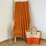 Drap de bain coton orange Classy - Le comptoir de la plage