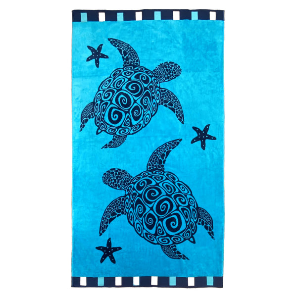 Serviette de plage éponge velours Jacquard Bellia - Taille L