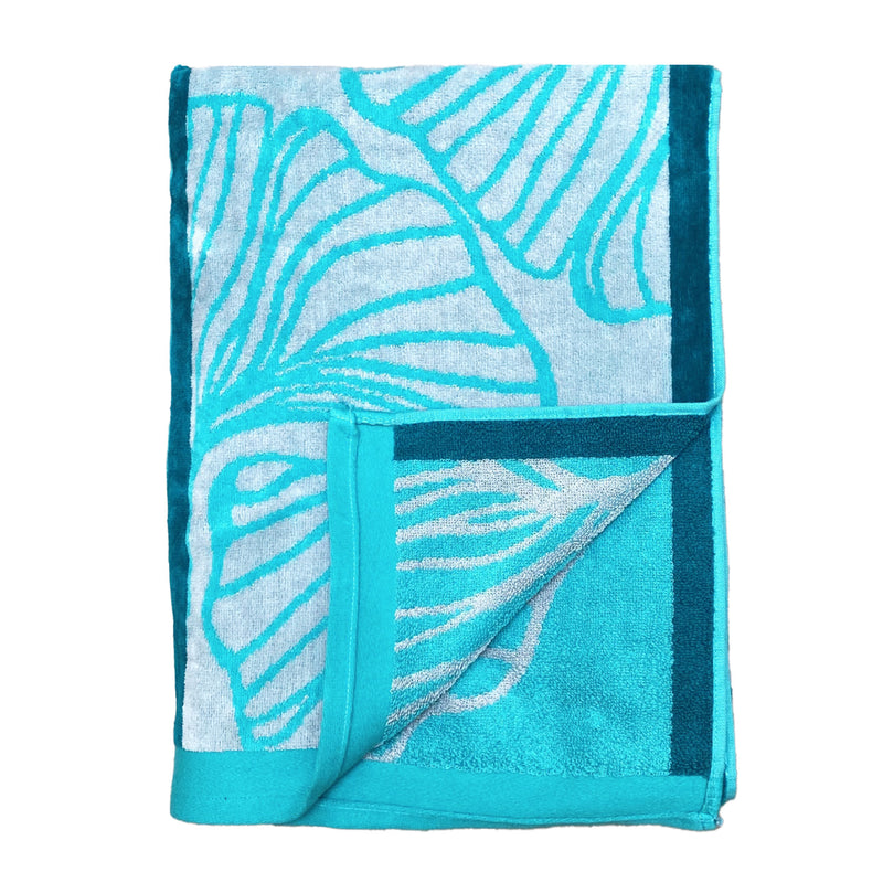 Serviette de plage éponge velours Jacquard Benijo -Taille L
