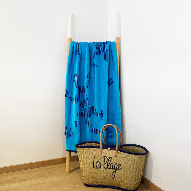 Serviette de plage éponge Velours Jacquard Lezardo Taille L 90x160cm - Le comptoir de la plage