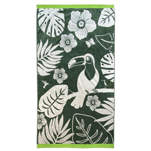 Serviette de plage éponge velours Jacquard Musia - Taille L