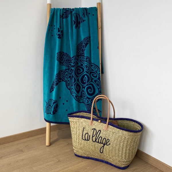Serviette de plage éponge Velours Jacquard Osa - Taille L 90x170cm