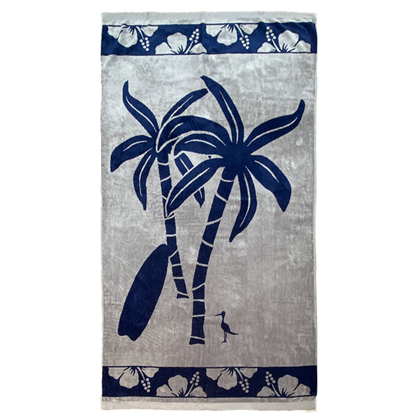 Serviette de plage éponge Velours Jacquard Palmira Taille L 90x170cm - Le comptoir de la plage