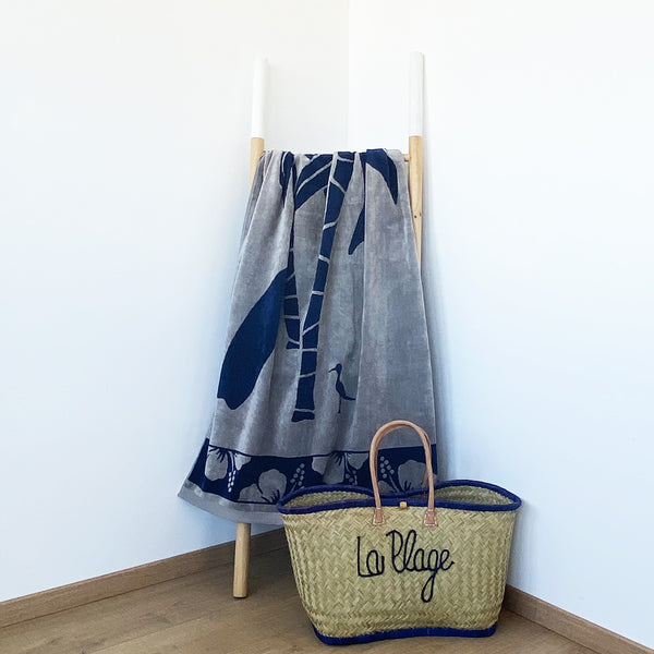 Serviette de plage éponge Velours Jacquard Palmira Taille L 90x170cm - Le comptoir de la plage