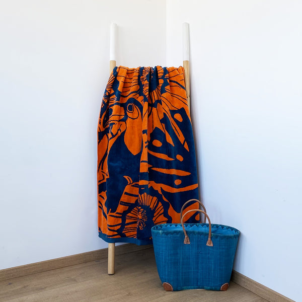 Serviette de plage éponge Velours Jacquard Soglio - Le comptoir de la plage