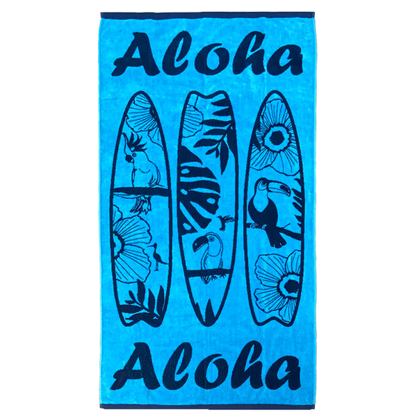 Serviette de plage éponge Velours Jacquard Zalia