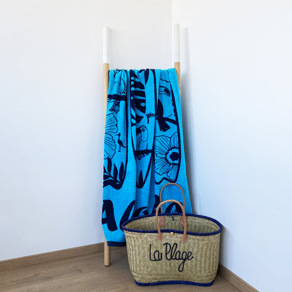 Serviette de plage éponge Velours Jacquard Zalia