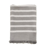 fouta coton doublée éponge alanya gris 90x160 cm ou XL 140x180 cm, 100 % coton, absorbante, légère et séchage rapide, idéale plage, piscine ou salle de bain.