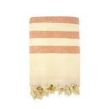 fouta doublée éponge doublée fidji cannelle 90x160 cm, 100 % coton 340 g/m², épaisse et absorbante, idéale pour la plage, piscine ou salle de bain et en paréo