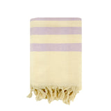 fouta doublée éponge fidji lilas 90x160 cm, 100 % coton 340 g/m², épaisse et absorbante, idéale pour la plage, piscine ou salle de bain et en paréo