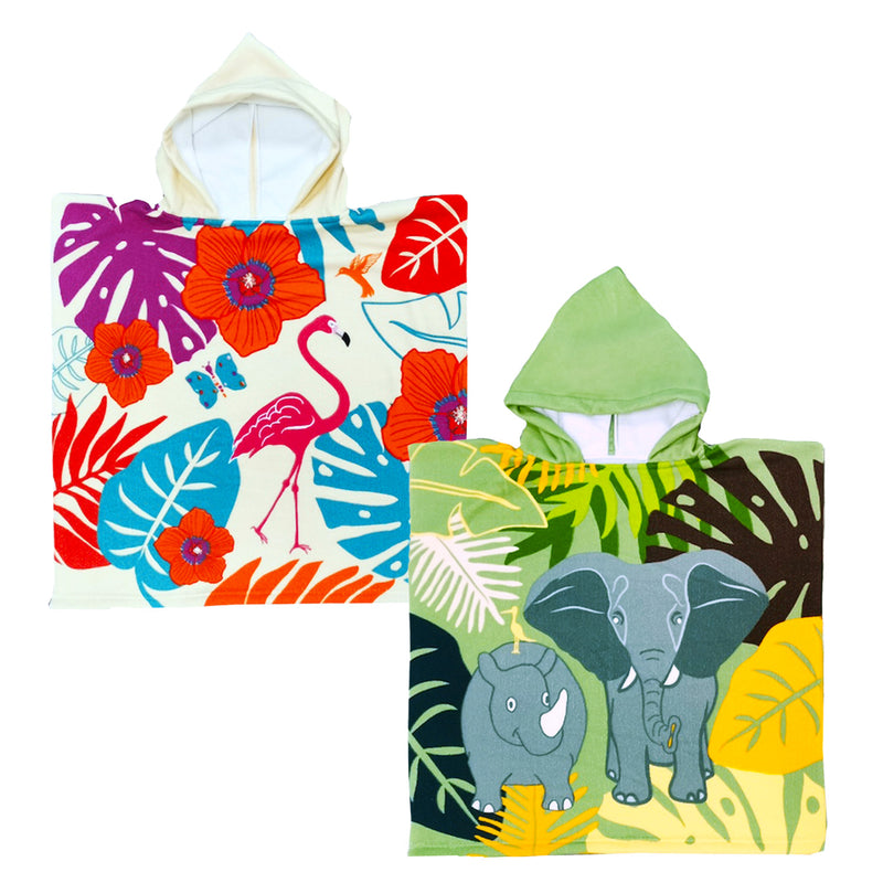 Pack Ponchos microfibre enfant  Elephant et Lindy